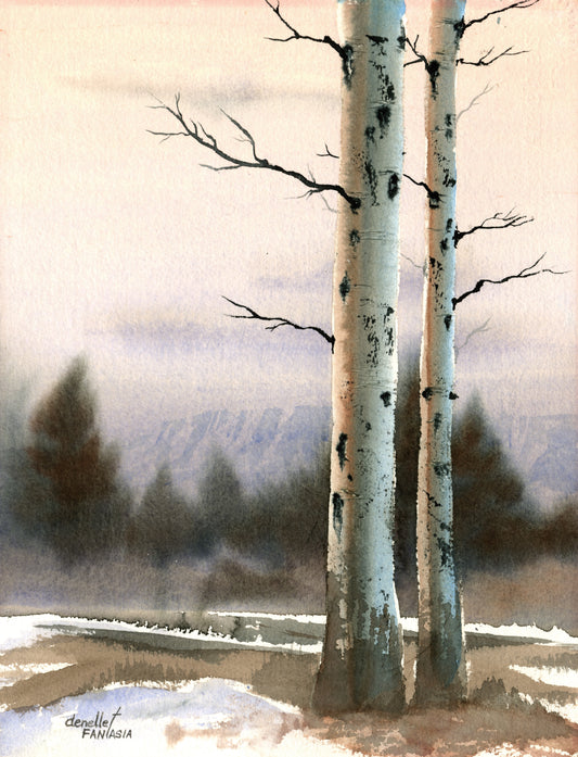 Colorado has the most beautiful Aspen groves. This watercolor was done on 300lb paper to get the wet on wet technique of the background but still allow for the detail of the aspen trees.